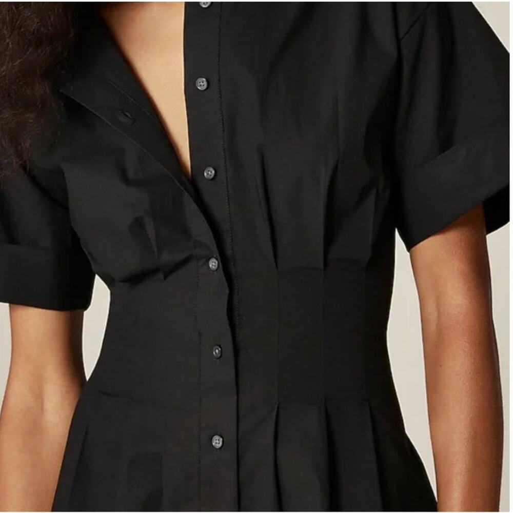 J Crew Wren Mini Shirt Dress 12 12T T12 Tall Black NWT CN617 J.Crew Resort - Picture 4 of 5